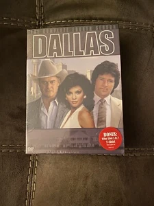 Dallas The Complete Fourth Season 4 DVD set with vintage T-Shirt Who Shot JR New - Picture 1 of 3