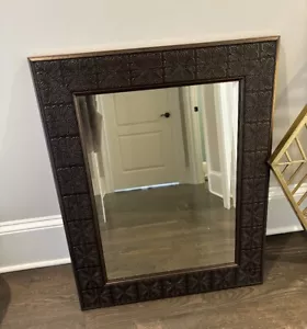 Wall Mirror Bathroom Vanity Distressed Brown Wood Dresser - Picture 1 of 2