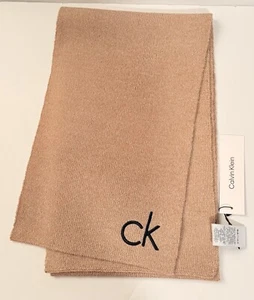 CALVIN KLEIN Woven Logo Scarf Camel (Tan) ONE SIZE - Picture 1 of 4