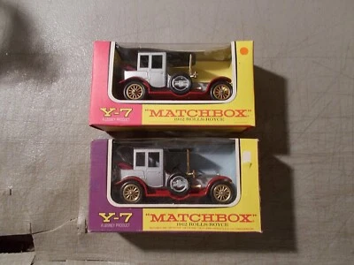 2 LESNEY MATCHBOX MODELS OF YESTERYEAR Y-7 1912 ROLLS-ROYCE PURPLE & PINK BOX - Image 1 of 4