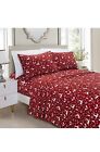 Elegant Comfort Luxury Soft Bed Sheets 6 pc Holiday Pattern 1500 Thread Count