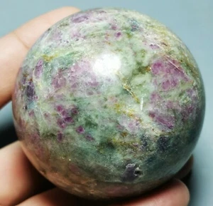 Natural Red and Green Ruby Sphere Epidote Quartz Crystal Polished ball Healing - Picture 1 of 10
