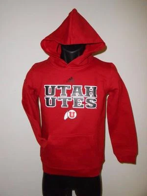 NEW University Of Utah Utes Youth Sizes L-XL (14/16-18) Adidas Red Hoodie - Image 1 of 4