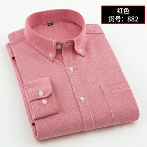 Camisas de vestir para hombre mangas largas Oxford bolsillo sólidos negocios informales camisas Prendas para el torso - Imagen 1 de 19