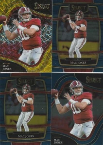 MAC JONES 2022 SELECT DRAFT PICKS GOLD LASER PRIZM CARD 138 + 3 CARD LOT ALABAMA - Picture 1 of 1