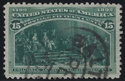 US Scott # 238 - PF Graded XF 90 - 15c Columbian, Issue of 1893             (P6) - Image 1 of 3