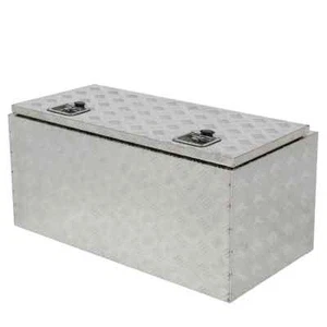 36 in. Silver Diamond Plate Aluminum Underbody Truck Tool Box Double Lock with K - Picture 1 of 6