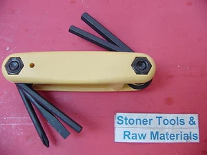 Utility GorillaGrip® 5pc Fold-Up PH#1, 3/16"Slot & 4-6mm Hex Bondhus 12540 - Picture 1 of 4