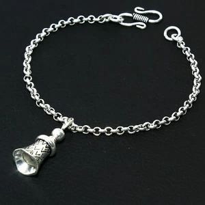 Nuevo brazalete de plata sólida 925 hecho a mano de diseño para joyería para hombre y mujer talla 8 - Imagen 1 de 7