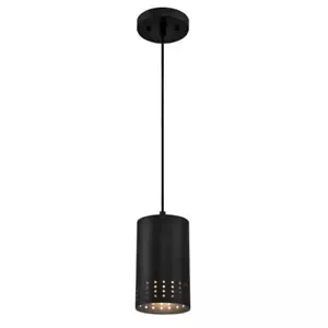 Westinghouse Phelps Mini Pendant Matte Black Finish with Perforated Metal Shade! - Picture 1 of 3