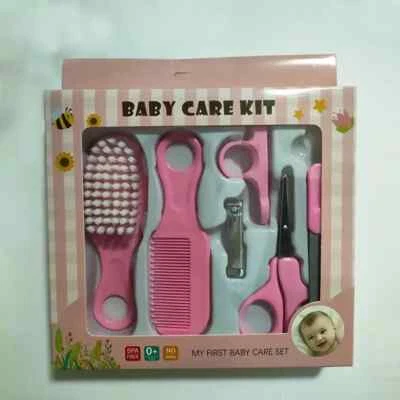 6 Pieces Baby Daily Nail Care and Hair Care Set Baby Grooming Pink - Image 1 of 4
