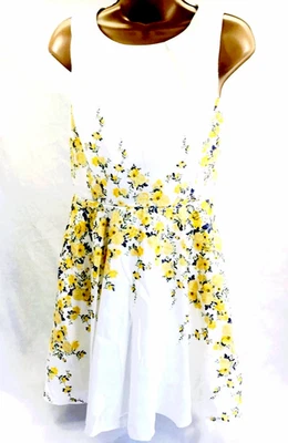 Vestido Teeze Me Sun Ojo de Cerradura Floral Blanco Amarillo 3 4 Mujer Junior Hippie Fluido Foto 1 de 4