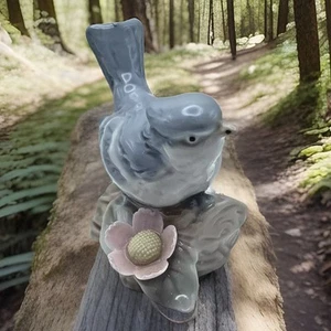 George Good Blue Bird on a Log Figurine - 1988 - Picture 1 of 6
