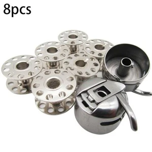 6 Bobbins With 2 Cases Sewing Machine Part Kits For Necchi 108 535FA 537L 539 - Picture 1 of 7