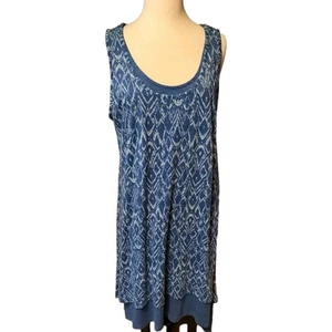 Mod-O-Doc Dress Women's Keyhole Back Jersey Pullover Dress Blue Size XL - Picture 1 of 8