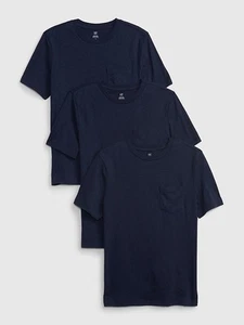 New GAP Navy Blue Kids Pocket T-Shirt (3-Pack) - Picture 1 of 3
