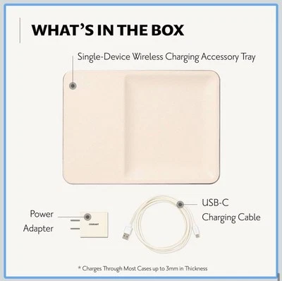 Courant Catch:3 Wireless Charging Accessory Tray Bone Italian Leather BNIB $175 - Image 1 of 4