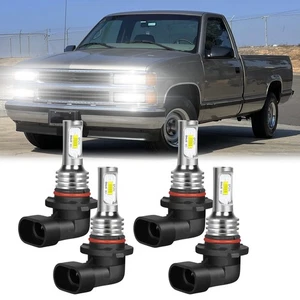 For Chevy C1500 2500 3500 1990-1997 1998 white LED Headlight Hi/Lo Beam Bulbs - Foto 1 di 11
