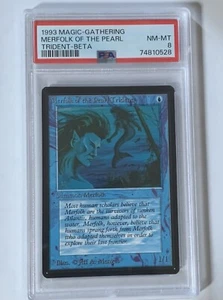 1993 MtG Magic the Gathering Limited Beta Merfolk of the Pearl Trident PSA 8 - Bild 1 von 2