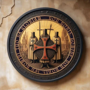 30cm Metal Wall Plaque The Knights Templar Cross Soldiers of Christ Orders Sign - Picture 1 of 5