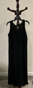 Positive Attitude Womens Sleeveless Black  Long Max Dress Size 12 Shimmer Slits - Picture 1 of 12