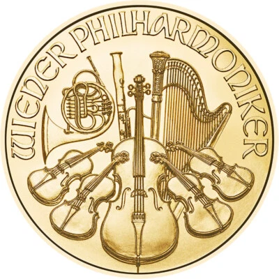 2025 Austria Gold Philharmonic 1/10 oz 10 Euro - BU - Image 1 of 2