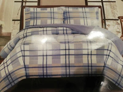Juego de cama edredón reversible Eric Plaid completo/queen de 3 piezas y 2 fundas reversibles  Foto 1 de 4