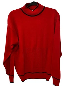 Euro Flash Pullover Damen Größe XL Rot Acryl Stehkragen Strick Vintage Neu mit Etikett - Bild 1 von 9