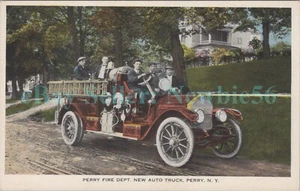 Perry NY - PERRY FIRE DEPARTMENT AUTO TRUCK - Postcard - Picture 1 of 2