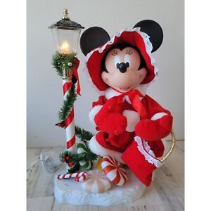 Santa's best Minnie Mouse lamp post animated figure candy peppermint
