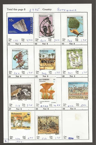 BOTSWANA...Sc #121/521...Mint & Used...1974/92...11 Different... SCV $27.75 Cover