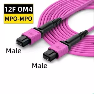 Lotto cavi jumper cavo patch fibra ottica 1-40M MPO/Maschio a MPO/Maschio OM4 8|12 core fibra ottica - Foto 1 di 13