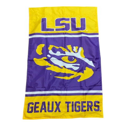 LSU Tigers House Yard Flag  28" X 43" Two Sided Weather Resistant Geaux Tigers Cover