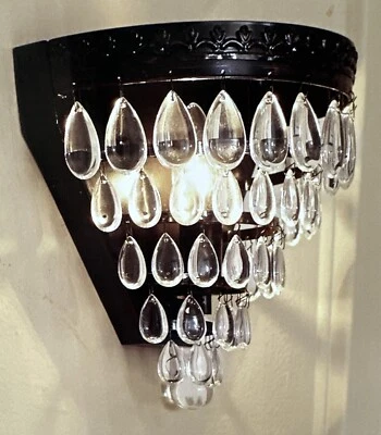 Aplique de pared Allen & Roth EBERLINE de cristal de bronce frotado con aceite DESCONTINUADO - NUEVO Foto 1 de 4