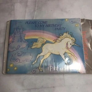 Vintage Einhorn Geburtstag Einladungskarten 8 Stück - Bild 1 von 8