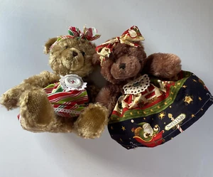 Juego de oso de Navidad de peluche y amigos, hecho a mano, juguete suave juguete figura modelo - Imagen 1 de 10