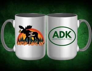 PERSONALIZED ADK MOUNTAINS GIFT: MOOSE ESCAPE THE ORDINARY 15 OZ COFFEE MUG - Picture 1 of 1