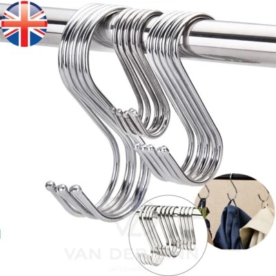 VDL  Stainless Steel S Hooks Kitchen Metal Utensil Clothes Hanger 1~200 - Image 1 of 4