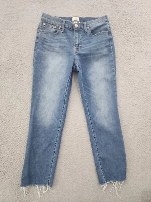 J Crew Jeans 29 Womens Blue Slim Boyfriend Medium Wash Raw Edge Hems Denim - Image 1 of 4