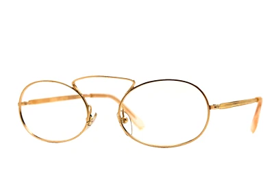 Gafas ovaladas doradas vintage de la década de 1980 Crazy CV marco ovalado gafas steampunk Foto 1 de 4