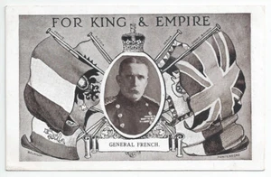 WW1 Patriotic Propaganda General JOHN FRENCH + Allied Flags PC 1916 Bradford - Bild 1 von 2