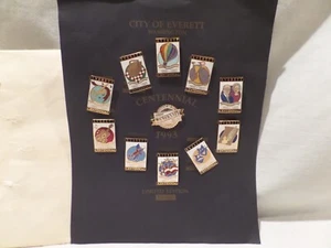 Juego de 11 alfileres solapa centenario edición limitada - Everett Washington de colección 1993 - Imagen 1 de 9