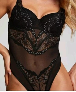 Hunkemöller Body Bonnie mit Spitze kaviar/Gr.75C w. NEU - Bild 1 von 8