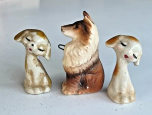 Vintage Mini Ceramic dogs Figure Desk shelf Decor - Picture 1 of 1