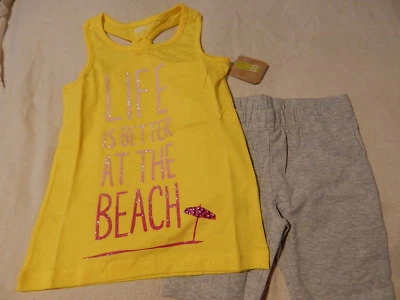 NUEVO CON ETIQUETAS 5 5T 6 5-6 CRAZY 8 de GYMBOREE LIFE IS BETTER AT THE BEACH TOP Y SHORTS Foto 1 de 2