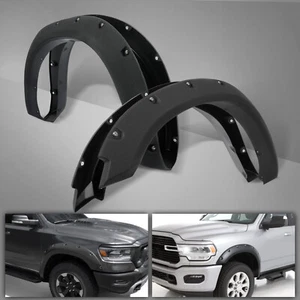 FOR 2009-2023 DODGE RAM 1500 BLACK POCKET RIVETED WHEEL FENDER FLARES BOLT STYLE - Picture 1 of 18