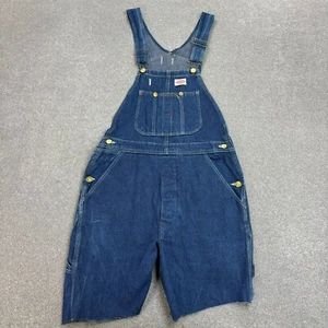 Dickies Dungarees Adult 31x7 Blue Bib Overalls Denim Workwear Cut Offs Mens - Picture 1 of 9
