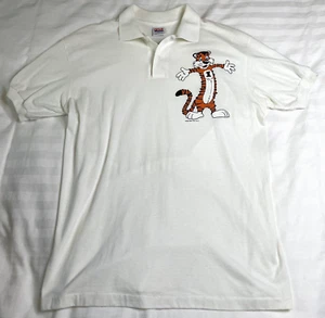 Teletrend Polo Shirt Mens Size Large White Vintage '89 Tiger graphic Anvil Tag - Picture 1 of 4