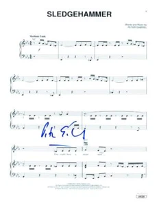 Partitura musical firmada autógrafo Sledgehammer de Peter Gabriel Genesis con certificado de autenticidad de la JSA - Imagen 1 de 1
