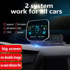 Car HUD Mirror Head Up Display OBD2 GPS Speedometer Overspeed Warning Brake Test